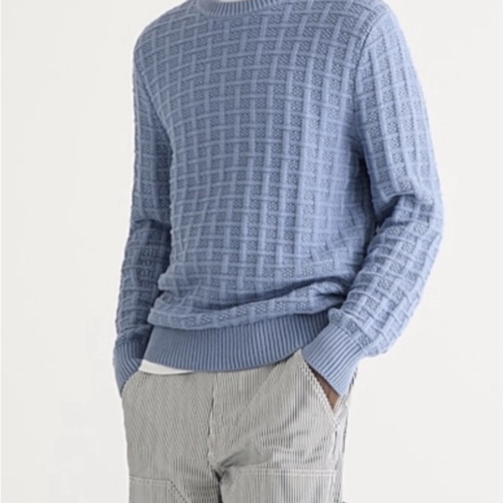 J Crew Cotton Sweater in Checkered Stitch S Size